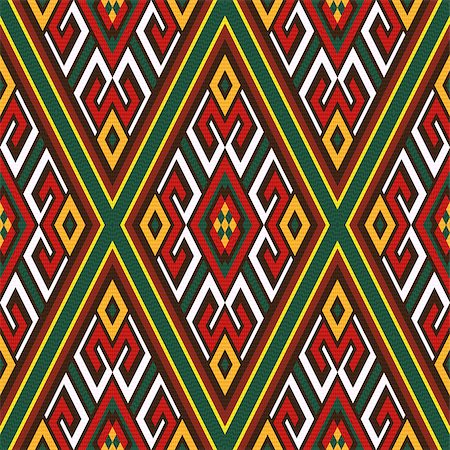simsearch:400-04391001,k - Seamless colourful rhombus ornamental vector pattern with oriental elements mainly in red, white and green hues Foto de stock - Super Valor sin royalties y Suscripción, Código: 400-08052023