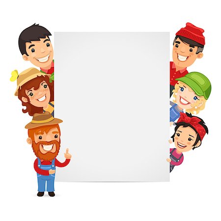 ranch cartoon - Farmers Presenting Empty Vertical Banner. In the EPS file, each element is grouped separately. Clipping paths included in additional jpg format. Stock Photo - Budget Royalty-Free & Subscription, Code: 400-08052058