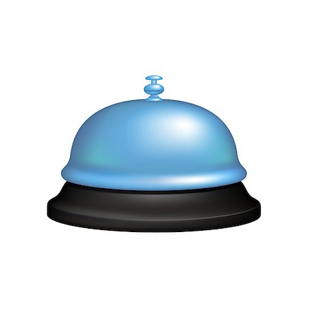 sonnette (réception) - Service bell in black and blue design on white background Photographie de stock - Aubaine LD & Abonnement, Code: 400-08052052