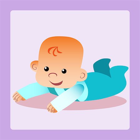 simsearch:400-04738956,k - Happy baby is lying on his stomach trying to crawl. Childhood and motherhood Photographie de stock - Aubaine LD & Abonnement, Code: 400-08052141