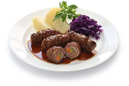 rinderrouladen, german beef roll Photographie de stock - Aubaine LD & Abonnement, Code: 400-08052292