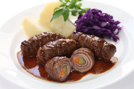 rinderrouladen, german beef roll Photographie de stock - Aubaine LD & Abonnement, Code: 400-08052293