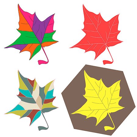 Maple leaves set - Vector illustration Foto de stock - Super Valor sin royalties y Suscripción, Código: 400-08052309