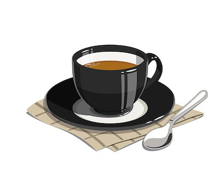 Cup of coffee. Eps10 vector illustrations. Isolated on white background Foto de stock - Royalty-Free Super Valor e Assinatura, Número: 400-08052529