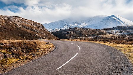 ross - Ascending the winding, A894, road towards Assynt from the North, Scottish Highlands in early Spring Stock Photo - Budget Royalty-Free & Subscription, Code: 400-08052548