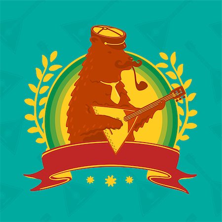 russia vector - Symbol Bear With Balalaika eps 8 file format Stock Photo - Budget Royalty-Free & Subscription, Code: 400-08052585