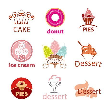 biggest collection of vector logos desserts Photographie de stock - Aubaine LD & Abonnement, Code: 400-08052605