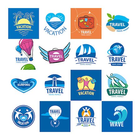 simsearch:400-07633149,k - biggest collection of vector logos for travel and tourism Stock Photo - Budget Royalty-Free & Subscription, Code: 400-08052606