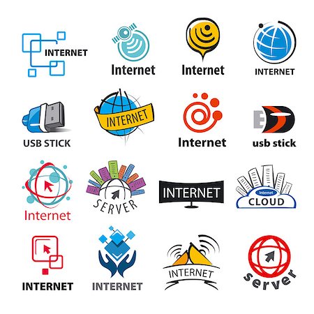 biggest collection of vector logos of the Internet and network Stock Photo - Budget Royalty-Free & Subscription, Code: 400-08052608