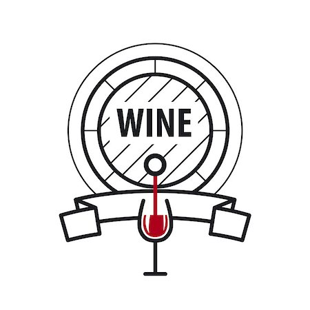 simsearch:400-08035611,k - loop vector logo wine keg and a glass of wine Stock Photo - Budget Royalty-Free & Subscription, Code: 400-08052615