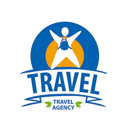simsearch:400-07633149,k - Round vector logo tourist with a backpack Stock Photo - Budget Royalty-Free & Subscription, Code: 400-08052619