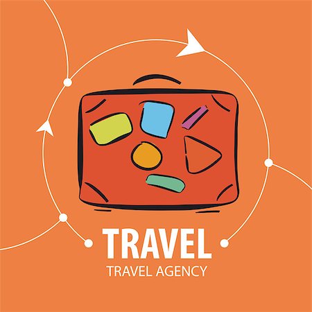 simsearch:400-07633149,k - vector logo Orange suitcase for travel Stock Photo - Budget Royalty-Free & Subscription, Code: 400-08052675