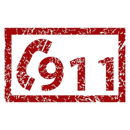 911 emergency grunge rubber stamp isolated on a white Stock Photo - Budget Royalty-Free & Subscription, Code: 400-08052890