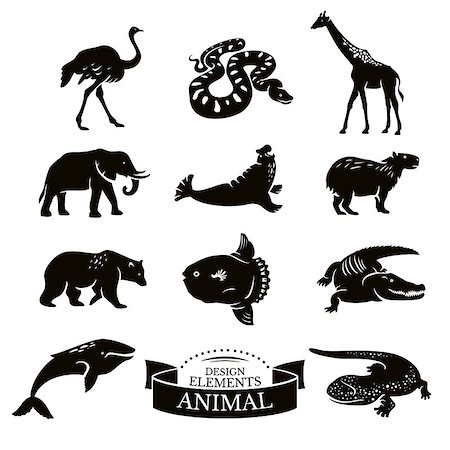 simsearch:400-04127031,k - Set of animal icons vector illustration Photographie de stock - Aubaine LD & Abonnement, Code: 400-08053002