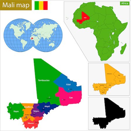 simsearch:400-08053112,k - Administrative division of the Republic of Mali Foto de stock - Super Valor sin royalties y Suscripción, Código: 400-08053114