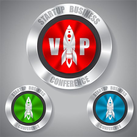 Metallic start up badges in different colors Stockbilder - Microstock & Abonnement, Bildnummer: 400-08053155