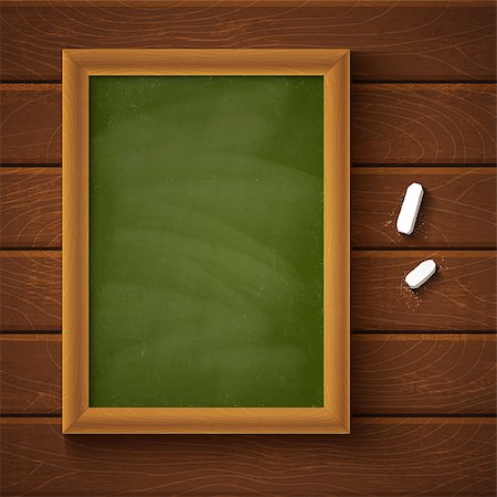 Chalkboard on a wooden background Stock Photo - Budget Royalty-Free & Subscription, Code: 400-08053207