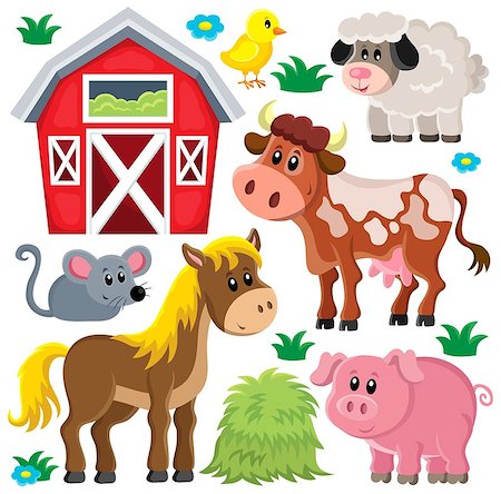 simsearch:400-08979243,k - Farm animals set 2 - eps10 vector illustration. Foto de stock - Super Valor sin royalties y Suscripción, Código: 400-08053238