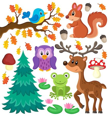 simsearch:400-09049135,k - Forest animals theme set 1 - eps10 vector illustration. Stockbilder - Microstock & Abonnement, Bildnummer: 400-08053249