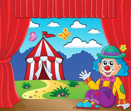 simsearch:400-05880768,k - Sitting clown theme image 6 - eps10 vector illustration. Stock Photo - Budget Royalty-Free & Subscription, Code: 400-08053276