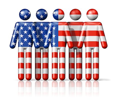 figura adesiva - Flag of USA on stick figure - national and social community symbol 3D icon Foto de stock - Royalty-Free Super Valor e Assinatura, Número: 400-08053519