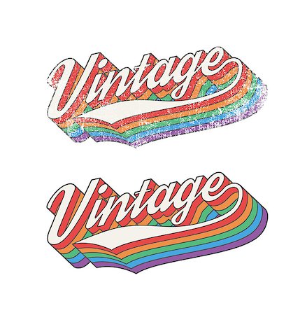 quality of text - Vector illustration of Colorful vintage style design in the clean and used version Stock Photo - Budget Royalty-Free & Subscription, Code: 400-08053795
