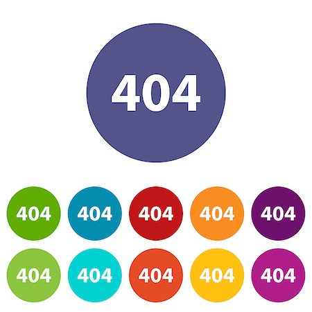 simsearch:400-08193327,k - Web error 404 flat icon in different colors. Vector Illustration Stock Photo - Budget Royalty-Free & Subscription, Code: 400-08053929