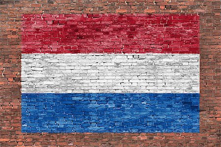 simsearch:400-07933897,k - Flag of Netherlands painted over aged brick wall Fotografie stock - Microstock e Abbonamento, Codice: 400-08074032