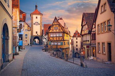 rudi1976 (artist) - Image of the Rothenburg ob der Tauber a town in Bavaria, Germany, well known for its well-preserved medieval old town. Stock Photo - Budget Royalty-Free & Subscription, Code: 400-08074461