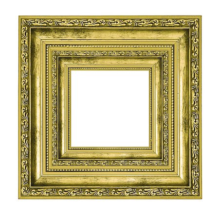 simsearch:400-06697757,k - richly decorated golden square frame isolated on white background Foto de stock - Super Valor sin royalties y Suscripción, Código: 400-08074667