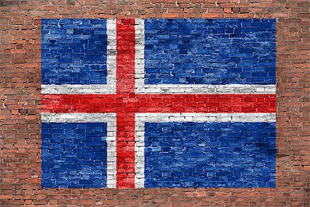simsearch:400-07933897,k - Flag of Iceland painted over old brick wall Fotografie stock - Microstock e Abbonamento, Codice: 400-08074728