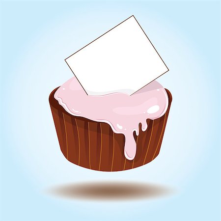 Vector beautiful cupcake with card for text Stock Photo - Budget Royalty-Free & Subscription, Code: 400-08075047
