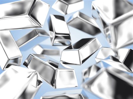 simsearch:400-04715746,k - Illustration of a many ingots of fine silver Stock Photo - Budget Royalty-Free & Subscription, Code: 400-08075137