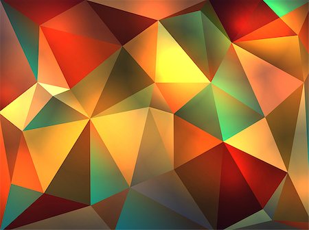 simsearch:400-05146960,k - A colorful and warm abstract background of glowing triangles of reds, greens, oranges, peach, colors illustration. Vector EPS 10 available. EPS file contains transparencies. Foto de stock - Super Valor sin royalties y Suscripción, Código: 400-08075160