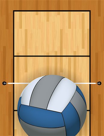 A vertically oriented aerial view of a volleyball and court background illustration. Vector EPS 10 available. Stock Photo - Budget Royalty-Free & Subscription, Code: 400-08075296