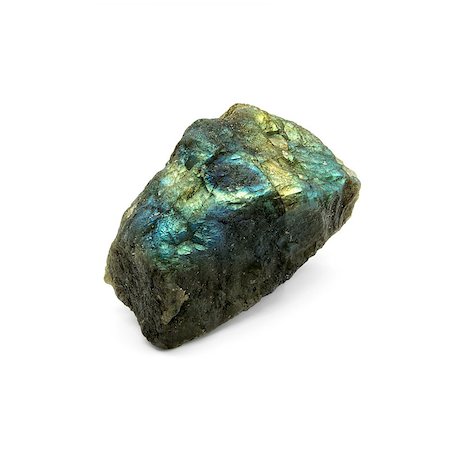 Natural rough labradorite stone on a white background. Stock Photo - Budget Royalty-Free & Subscription, Code: 400-08075742