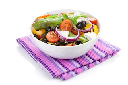 simsearch:400-06485512,k - Fresh healty salad bowl. Isolated on white background Stock Photo - Budget Royalty-Free & Subscription, Code: 400-08075776