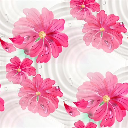 simsearch:400-08285670,k - Seamless pattern with watercolor flowers. Foto de stock - Super Valor sin royalties y Suscripción, Código: 400-08076018