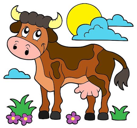 simsearch:400-04235699,k - Cow theme image 1 - eps10 vector illustration. Foto de stock - Royalty-Free Super Valor e Assinatura, Número: 400-08076064