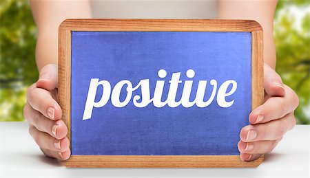 simsearch:400-08076735,k - The word positive and hands showing chalkboard against low angle view of tall trees Foto de stock - Super Valor sin royalties y Suscripción, Código: 400-08076286