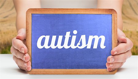 simsearch:400-08076735,k - The word autism and hands showing chalkboard against rural fields Foto de stock - Super Valor sin royalties y Suscripción, Código: 400-08076288