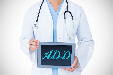 simsearch:400-06875998,k - The word add against doctor showing tablet pc Photographie de stock - Aubaine LD & Abonnement, Code: 400-08076326