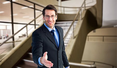 simsearch:6109-07497575,k - Hand being offered by smiling businessman against empty stair way Foto de stock - Super Valor sin royalties y Suscripción, Código: 400-08076431