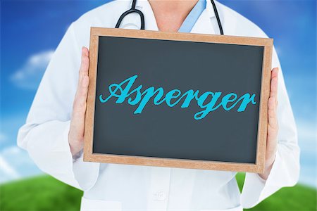 simsearch:400-08076735,k - The word asperger and doctor showing chalkboard against green hill under blue sky Foto de stock - Super Valor sin royalties y Suscripción, Código: 400-08076709