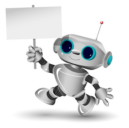 simsearch:400-07301158,k - Illustration a white robot and white background Fotografie stock - Microstock e Abbonamento, Codice: 400-08077825