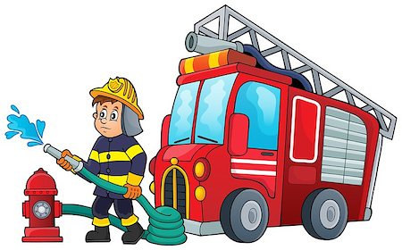 feuerhydrant - Firefighter theme image 3 - eps10 vector illustration. Stockbilder - Microstock & Abonnement, Bildnummer: 400-08077853