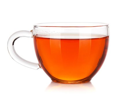 simsearch:400-05215025,k - Glass cup of black tea. Isolated on white background Foto de stock - Royalty-Free Super Valor e Assinatura, Número: 400-08078035