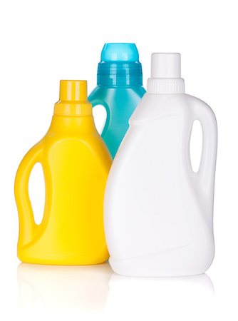 simsearch:400-06922404,k - Plastic bottles of cleaning product. Isolated on white background Fotografie stock - Microstock e Abbonamento, Codice: 400-08078033