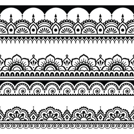vector long black ornament - orient traditional style on white Foto de stock - Super Valor sin royalties y Suscripción, Código: 400-08078061