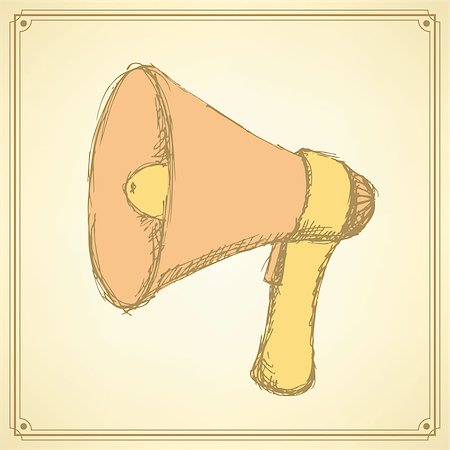 Sketch loud speaker in vintage style, vector Foto de stock - Super Valor sin royalties y Suscripción, Código: 400-08078118